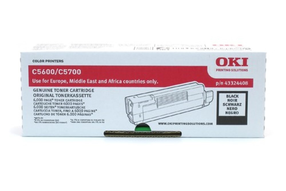 OKI C5600 C5700 Black Toner Cartridge (43324412)